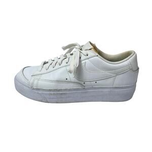 Nike Blazer Low Platform Women's Triple White Lace Up Casual Sneakers Shoes 8.5